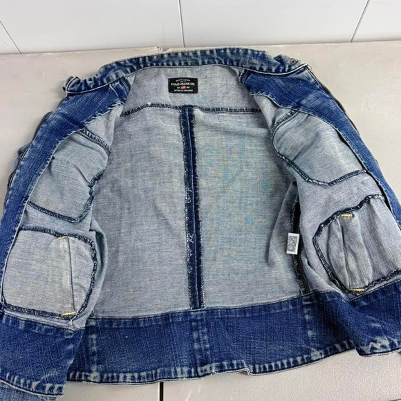 Y2K Polo Jeans Co. Ralph Lauren Denim Moto Jacket - Picture 5 of 7
